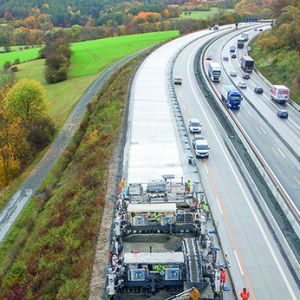 Fahrbahnsanierung auf der A9
